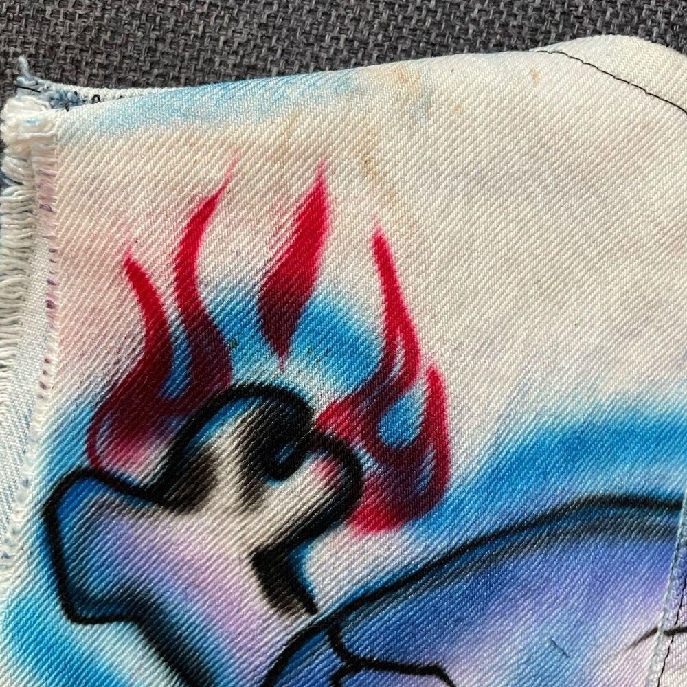 Vintage 80s Guns N Roses Airbrush Booty Short Denim Vest Set J. Neyrot Miami Art - Picture 13 of 14